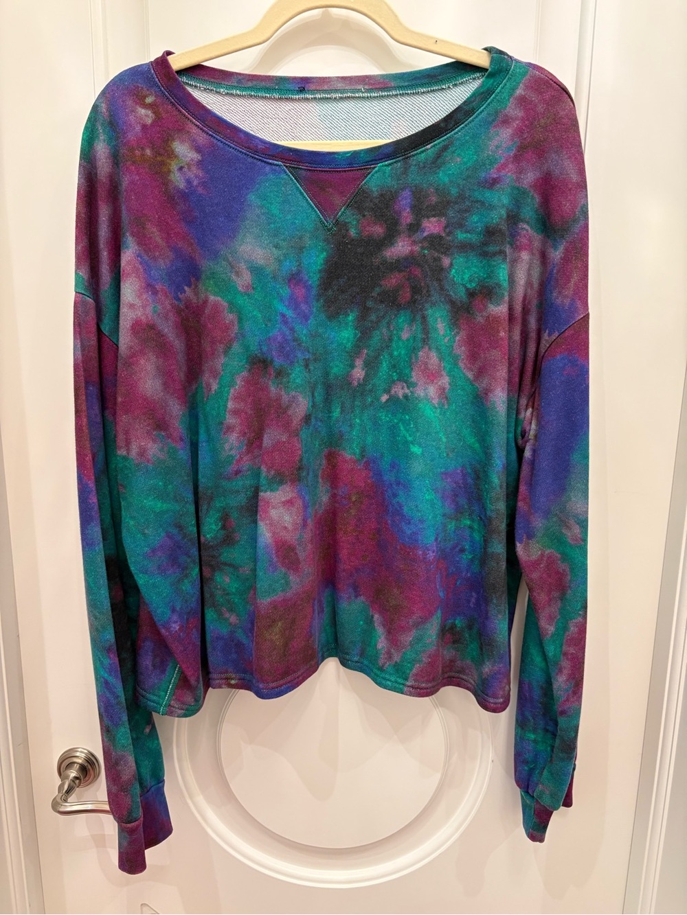 PAIGE Green & Purple Tie-Dye Pullover Sweatshirt